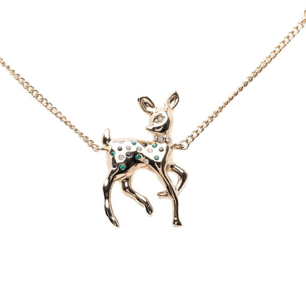 CHANEL Authentic Gold Pearl Logo Necklace